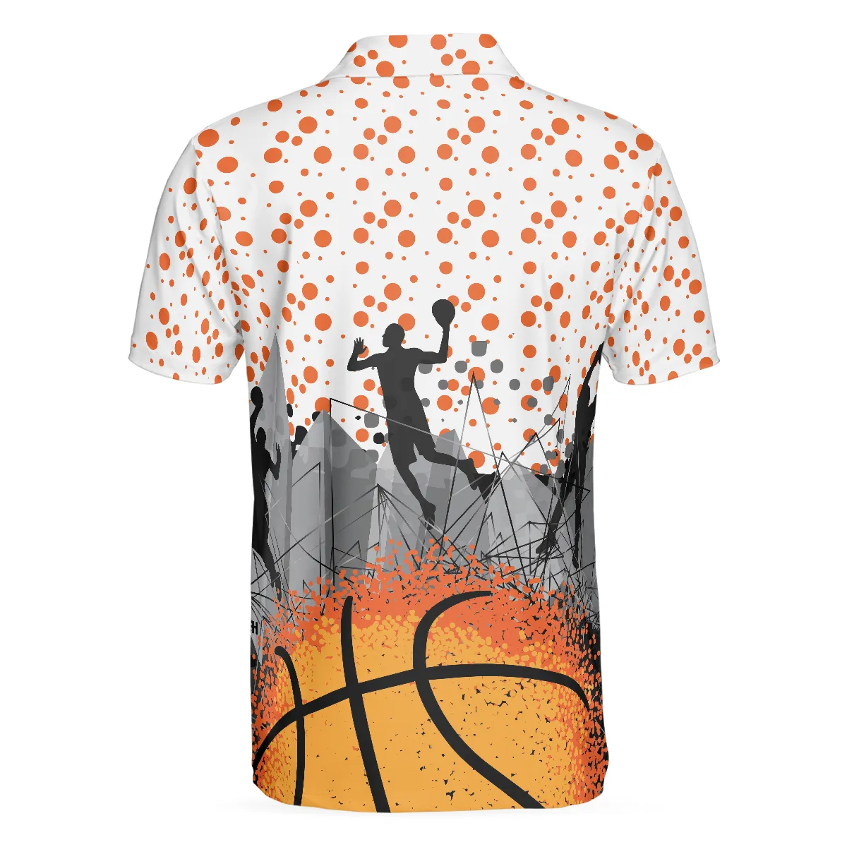 3D Basketball Sporty Pattern Polo Shirt, Best Basketball Themed Polo Style Shirt For Adults, Basketball Gift Idea