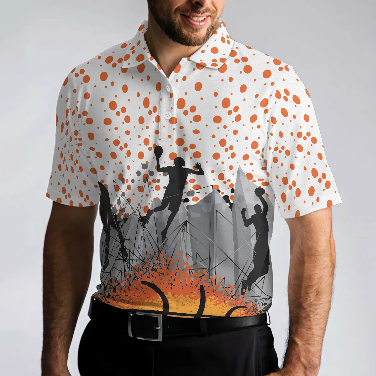 3D Basketball Sporty Pattern Polo Shirt, Best Basketball Themed Polo Style Shirt For Adults, Basketball Gift Idea