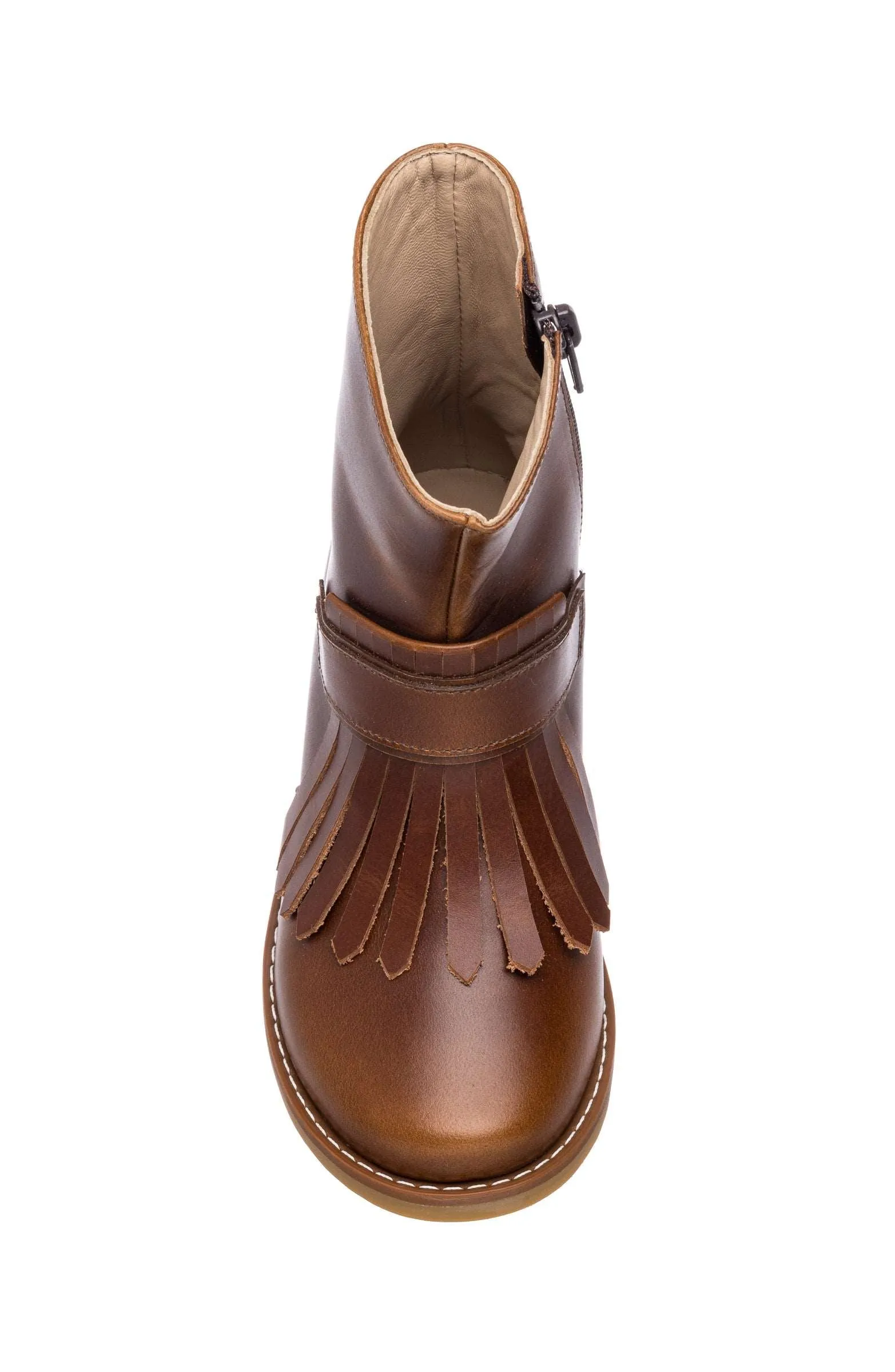 New Bootie with Fringes Apache Brown