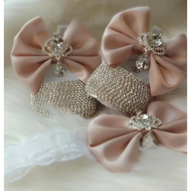 Newborn Bow Crystal Shoes