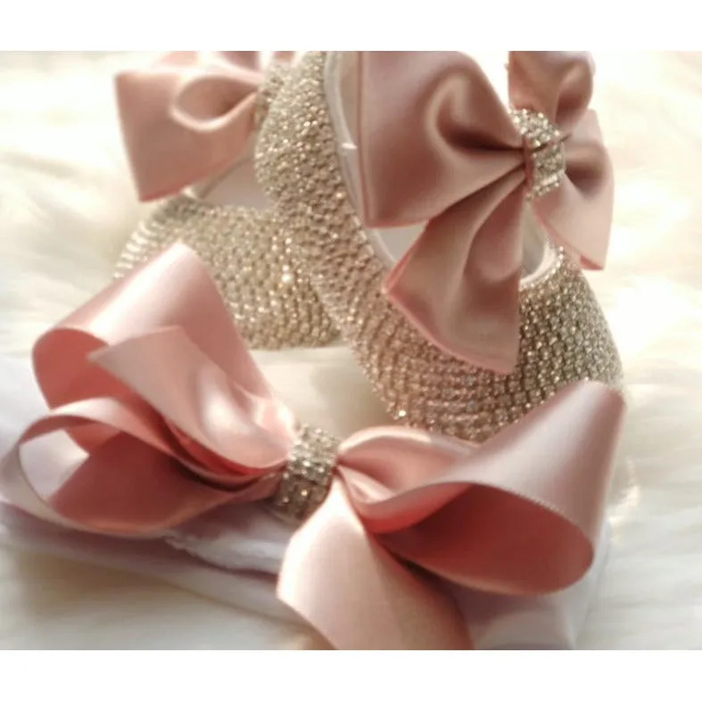 Newborn Bow Crystal Shoes