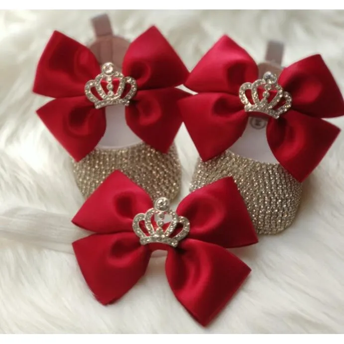 Newborn Bow Crystal Shoes