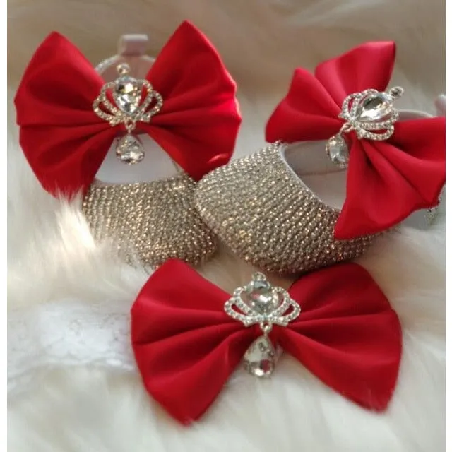 Newborn Bow Crystal Shoes