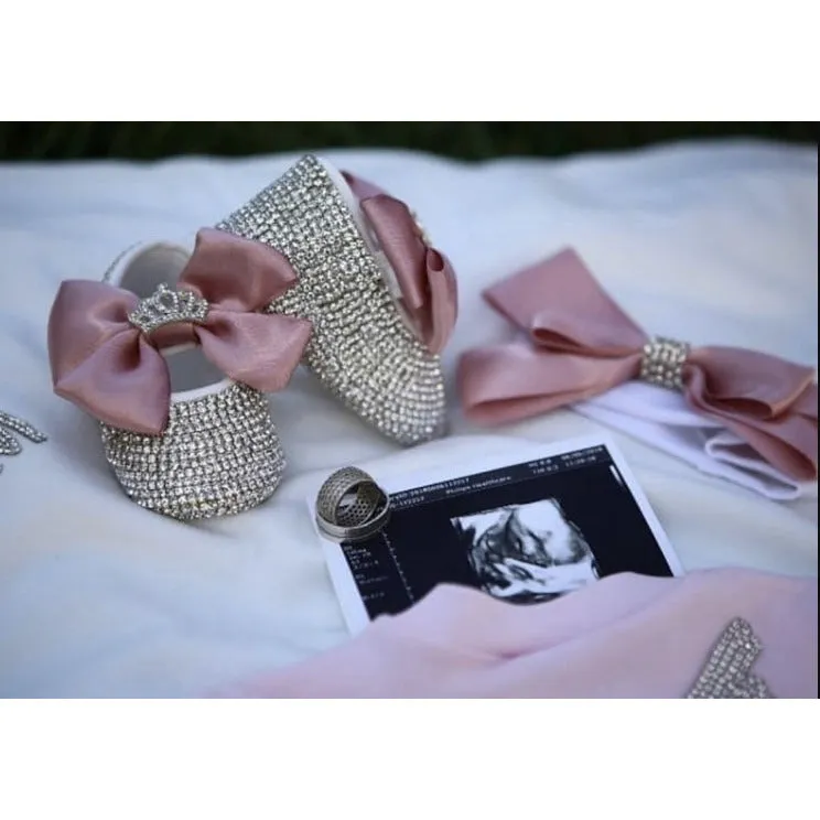 Newborn Bow Crystal Shoes