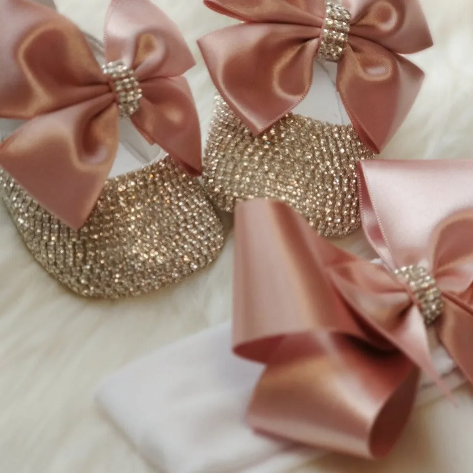 Newborn Bow Crystal Shoes