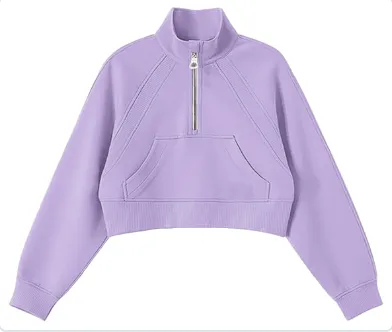 Oversized Cropped 1/4 Zip Sweatshirt