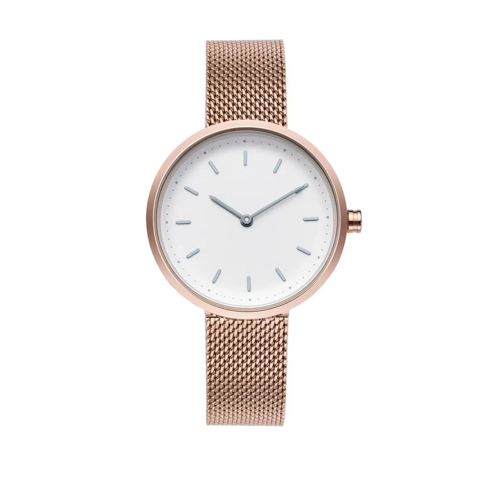PLAIN SUPPLIES Watch: Conc 33 Rose Gold Stainless Steel Mesh
