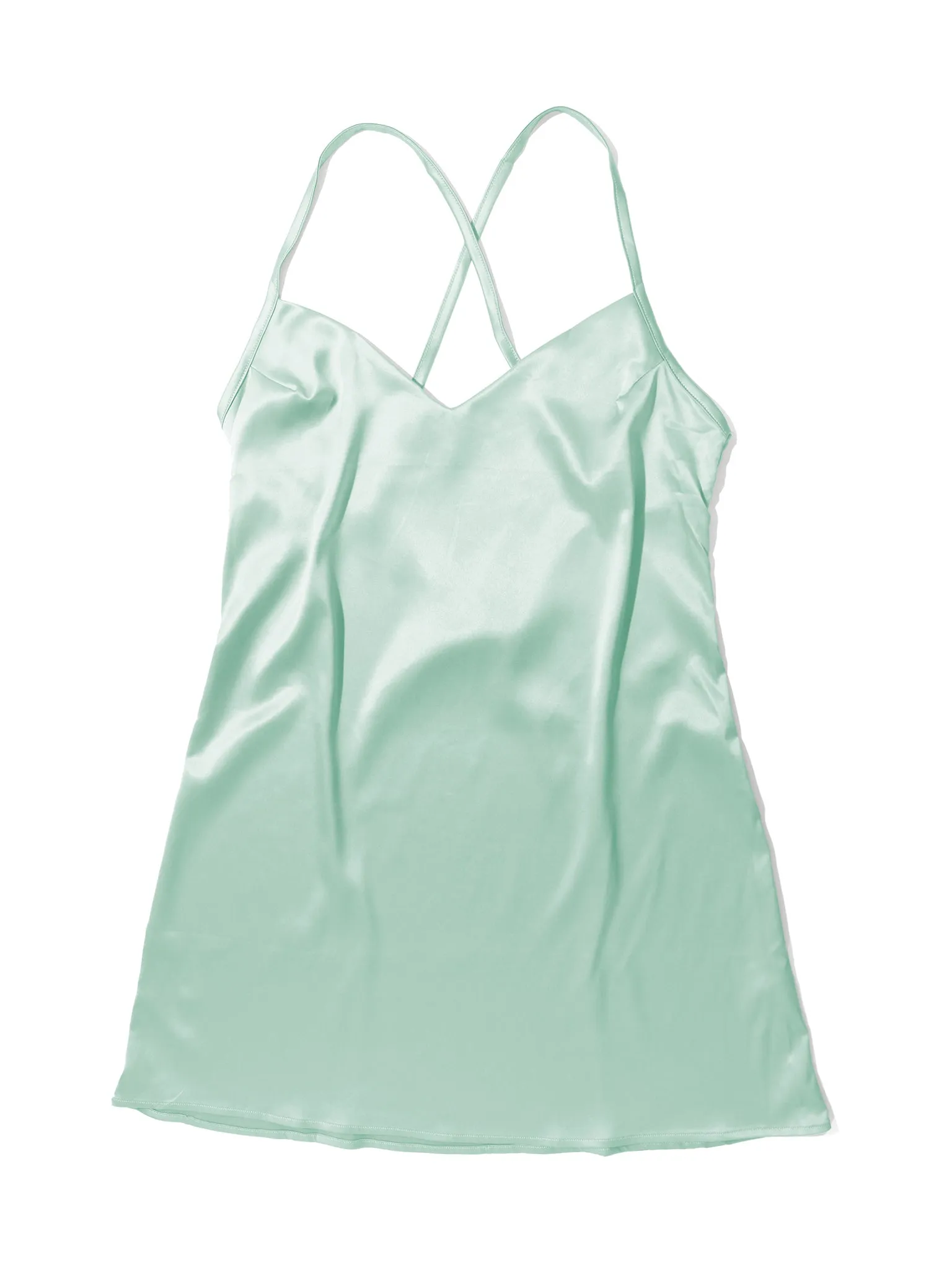 Satin Sleep Chemise Green Tea Sale