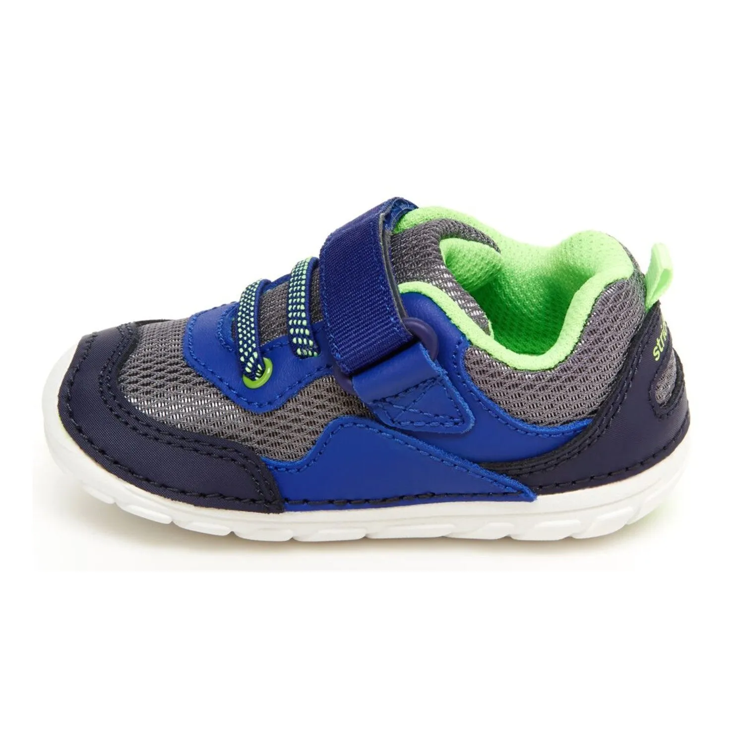 Stride Rite Navy/Lime Rhett Soft Motion Baby Sneaker