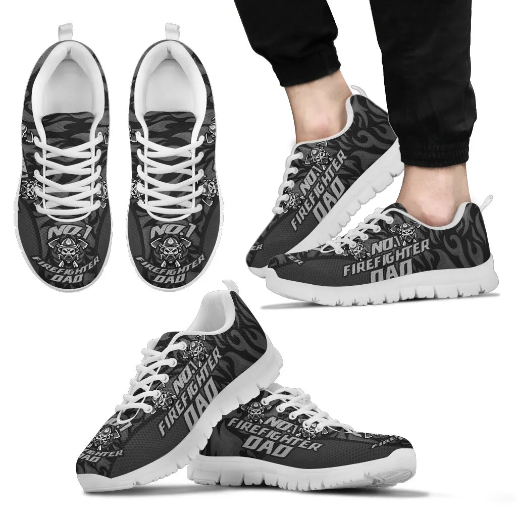 Worlds Best Firefighter Dad -Sneakers-Shoe-Available in both Black Soles and White Soles